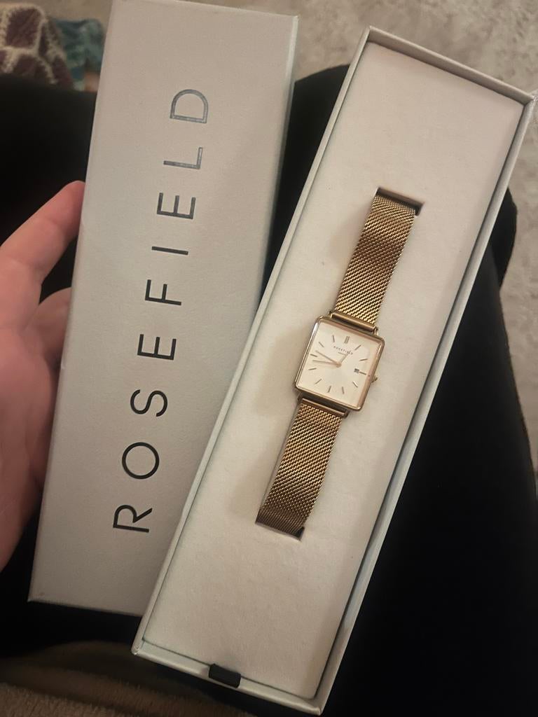 Rosefield Dameshorloge goud, Sieraden, Tassen en Uiterlijk, Horloges | Dames, Staal, Polshorloge, Ophalen of Verzenden, Zo goed als nieuw