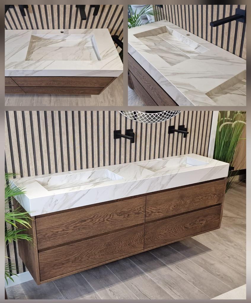 Massief eiken houten badmeubels en wastafels op maat!, Huis en Inrichting, 150 tot 200 cm, Nieuw, Ophalen of Verzenden, Minder dan 100 cm