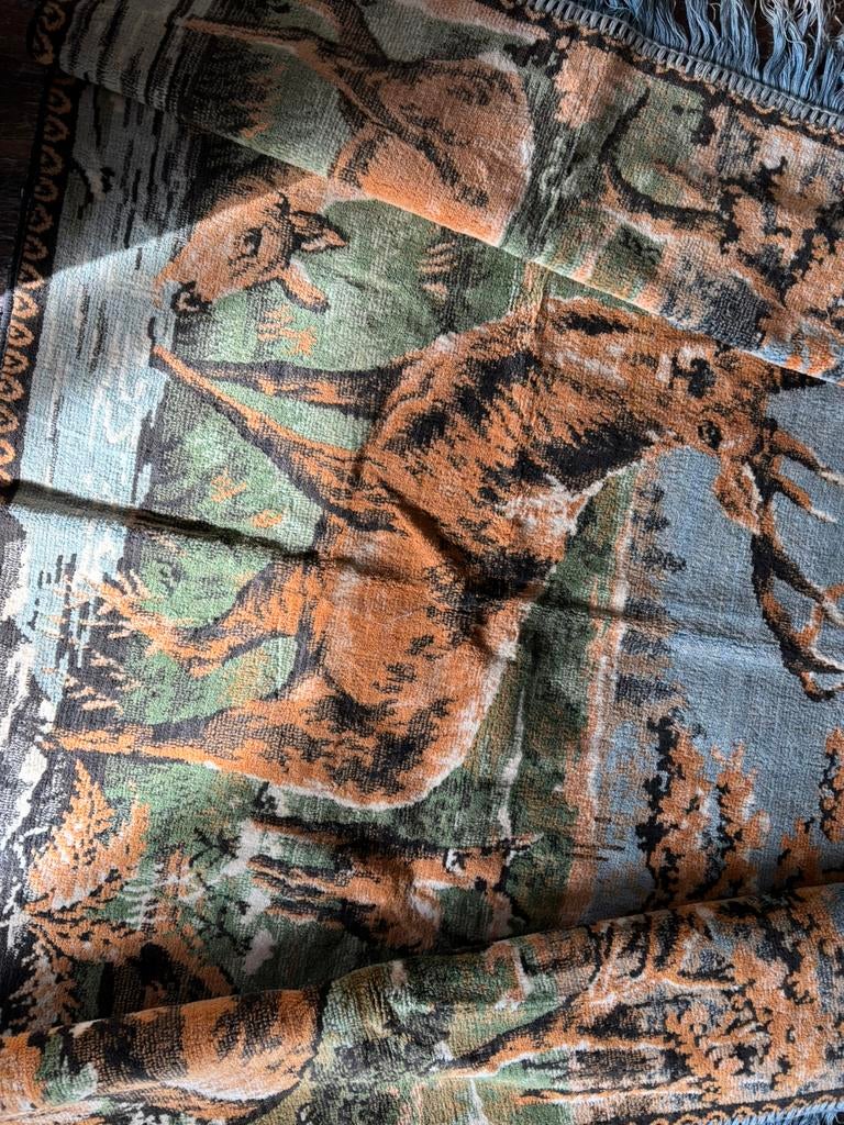 Gobelin Haard Wandkleed herten tafreel, Antiek en Kunst, Antiek | Kleden en Textiel, Ophalen of Verzenden