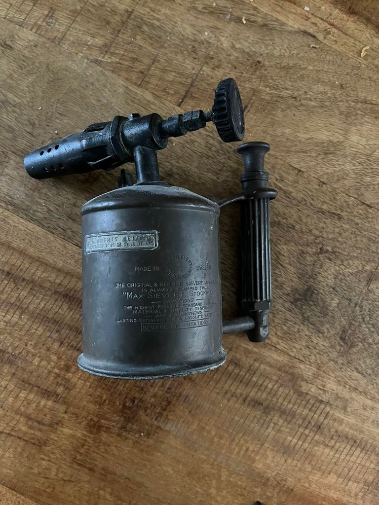 Antieke soldeerbrander Max Sievert Stochholm Zweden, Ophalen of Verzenden