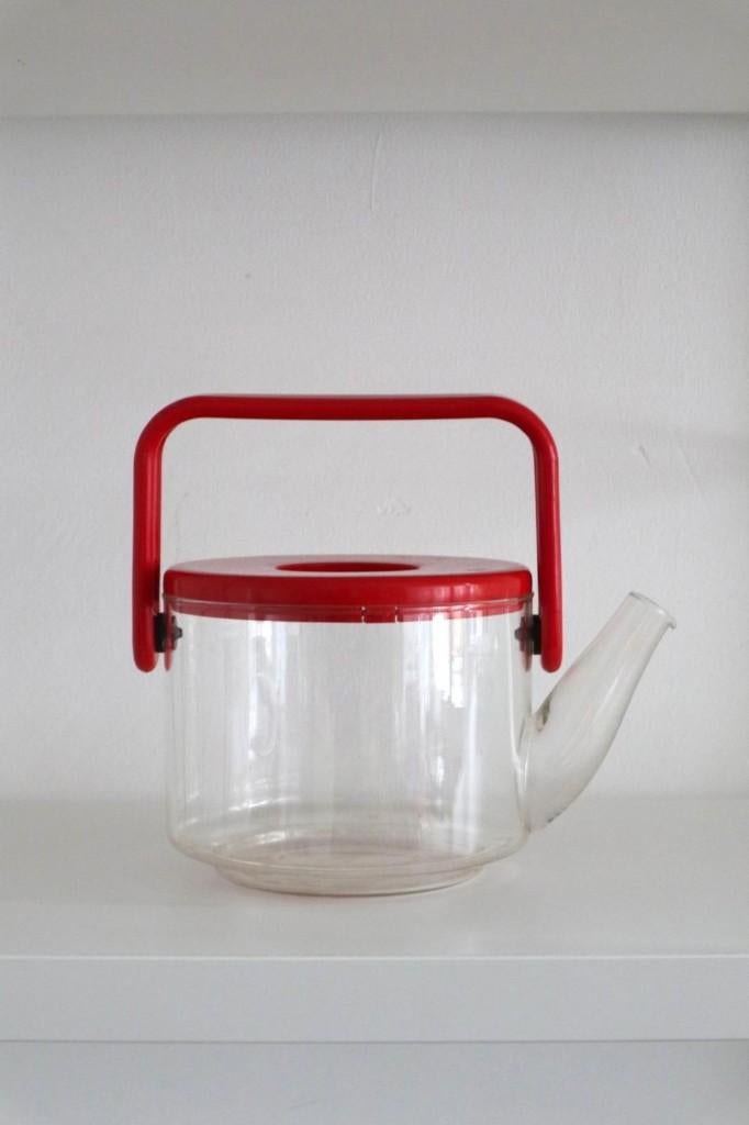 Vintage Bodum rode theepot / retro mid century deens 60 70, Huis en Inrichting, Keuken | Servies, Overige typen, Ophalen of Verzenden