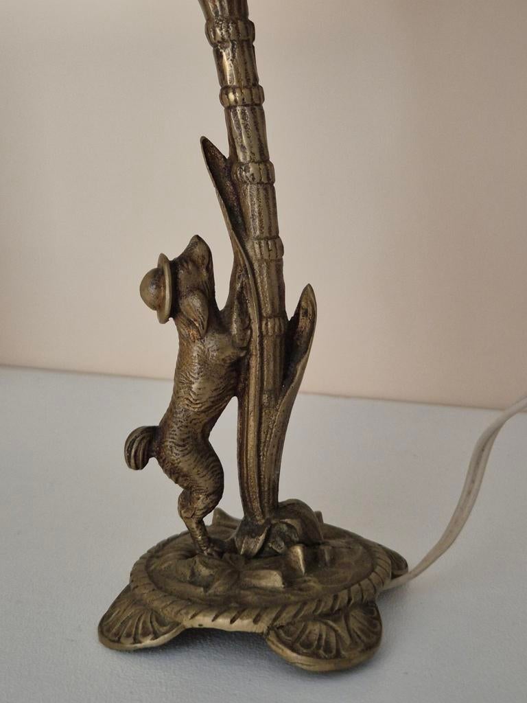 Vintage brons/koper Tafellamp met Hond, Antiek en Kunst, Ophalen of Verzenden