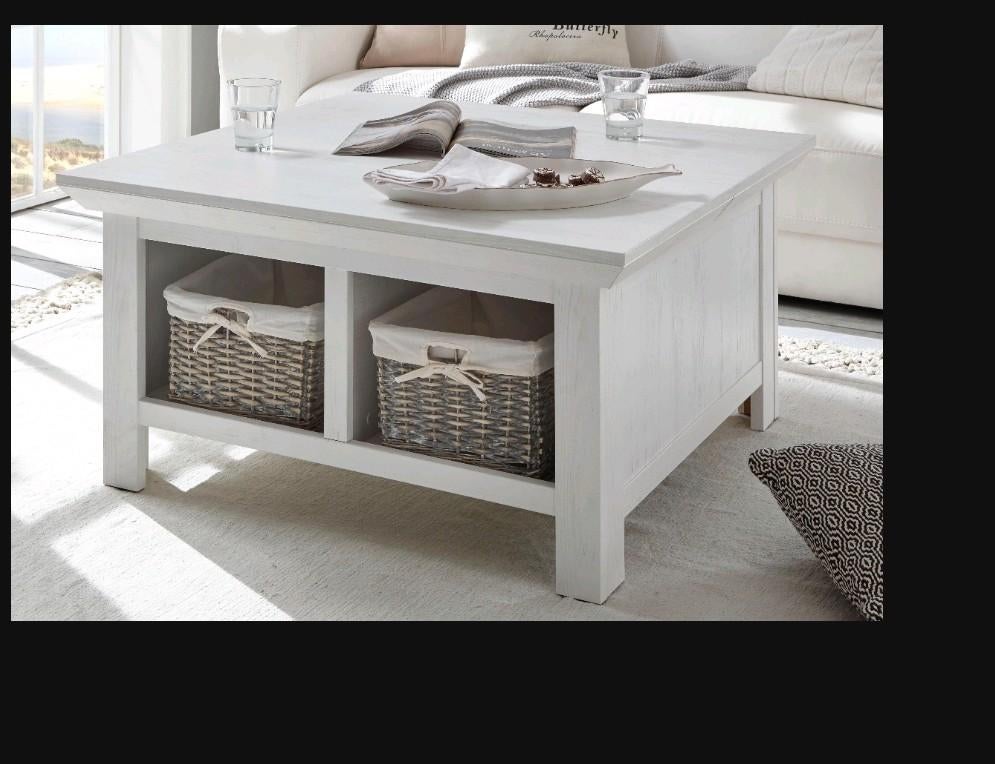 Landelijke salontafel met opbergruimte, Ophalen, 50 tot 100 cm, Vierkant, 50 tot 100 cm