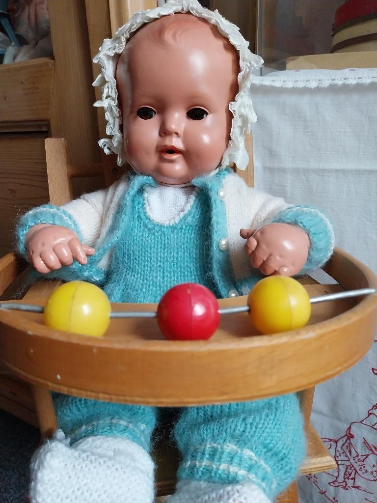 Schildkröt pop Strampeltje met stoeltje, Verzenden, Zo goed als nieuw, Pop