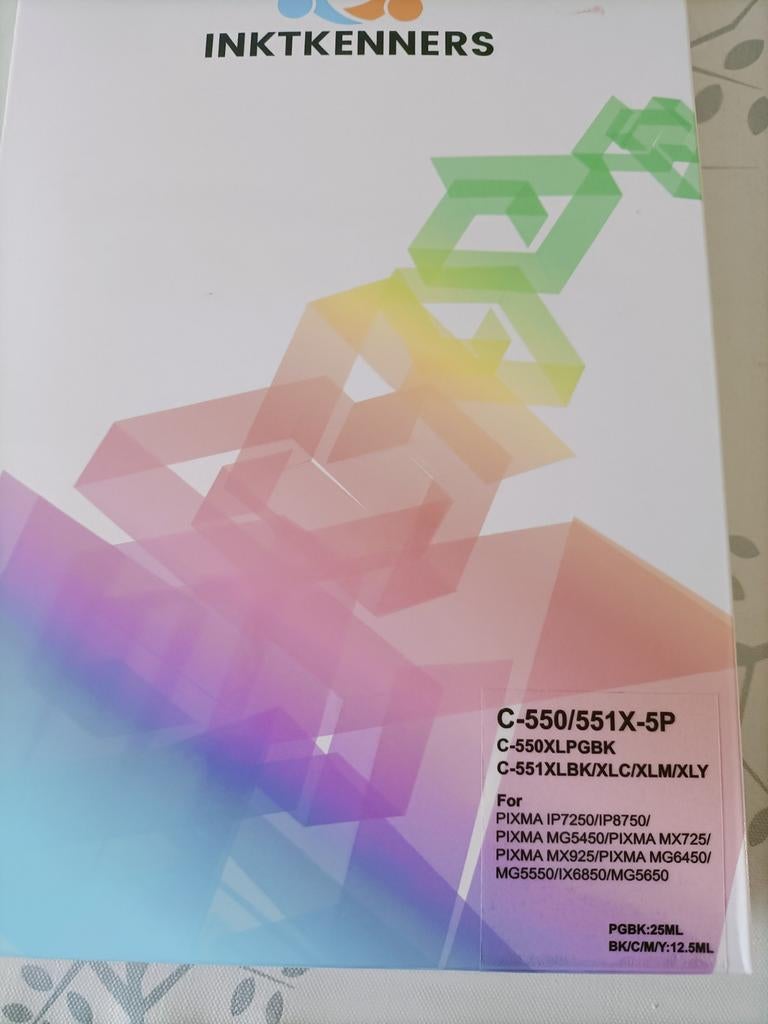 Nieuwe Inktpatronen 550 + 551 - Verkeerd Besteld, Ophalen of Verzenden, Nieuw, Cartridge, Inktkenners