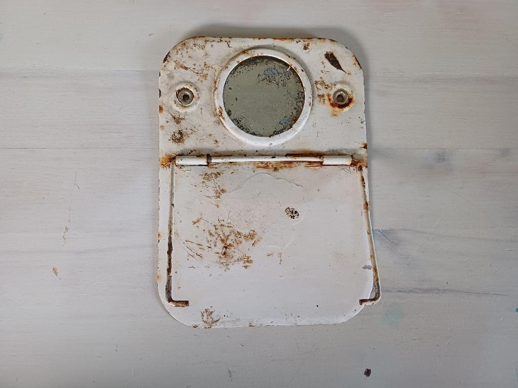 Antieke / vintage toiletrolhouder met spiegeltje, Ophalen of Verzenden, Gebruikt, Overige typen