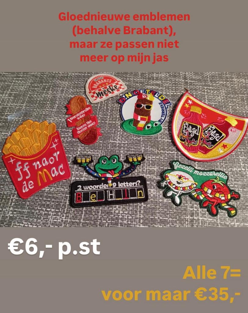 Nieuwe Carnaval Emblemen / Badges - Diverse Designs, Ophalen of Verzenden, Nieuw, Carnaval, Accessoires