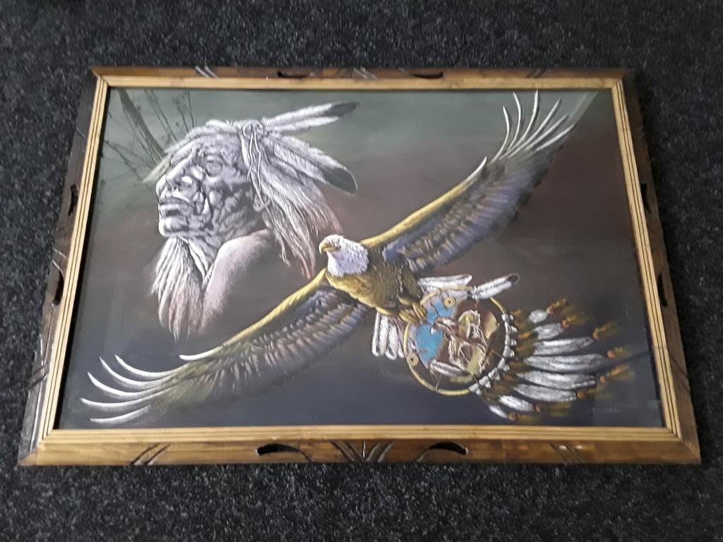 Airbrush schilderij Sanchez incl lijst afm 69x100 cm, Ophalen