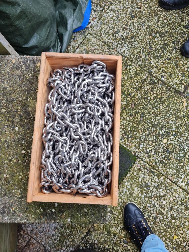 Rvs ankerketting nieuw, Ophalen, Nieuw, Zeilboot of Motorboot