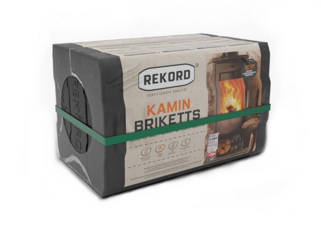 Rekord Bruinkool (Nacht) Briketten 25kg/44st, Tuin en Terras, Haardhout, Minder dan 3 m³, Ophalen, Overige houtsoorten, Blokken