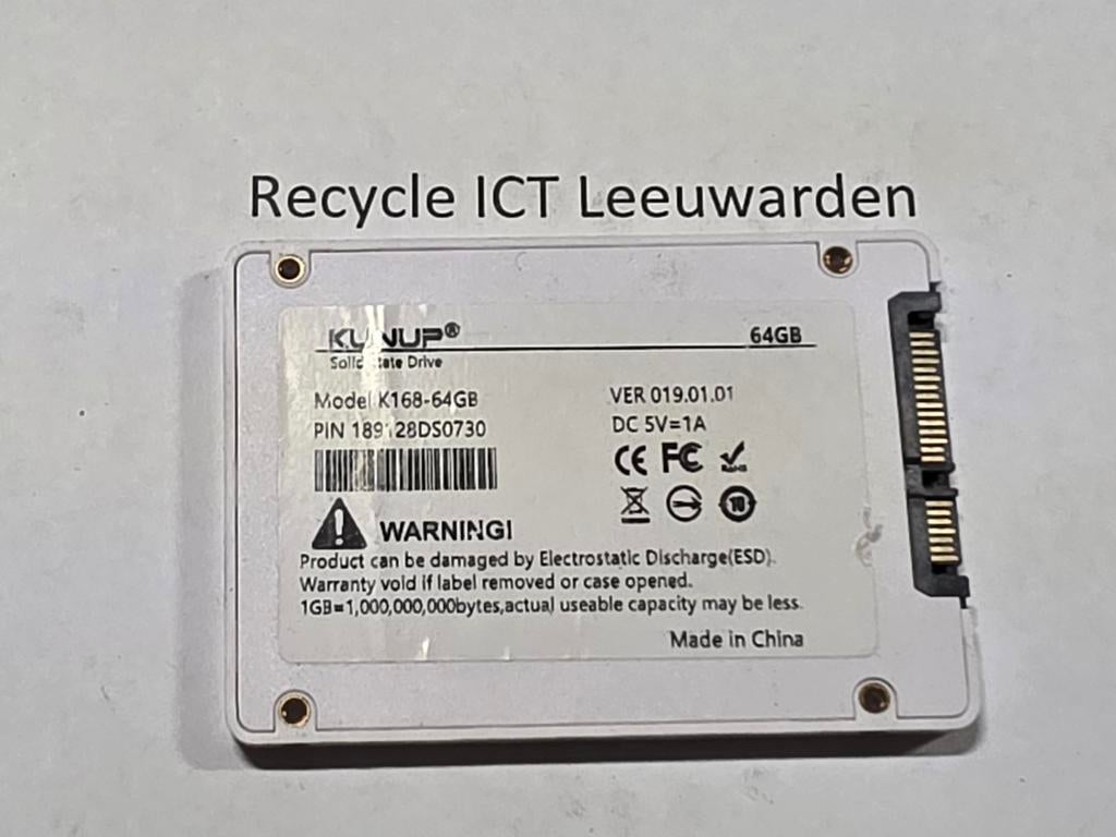 Kunup 64gb laptop ssd hdd hardeschijf, Intern, Gebruikt, Kunup, Ophalen of Verzenden