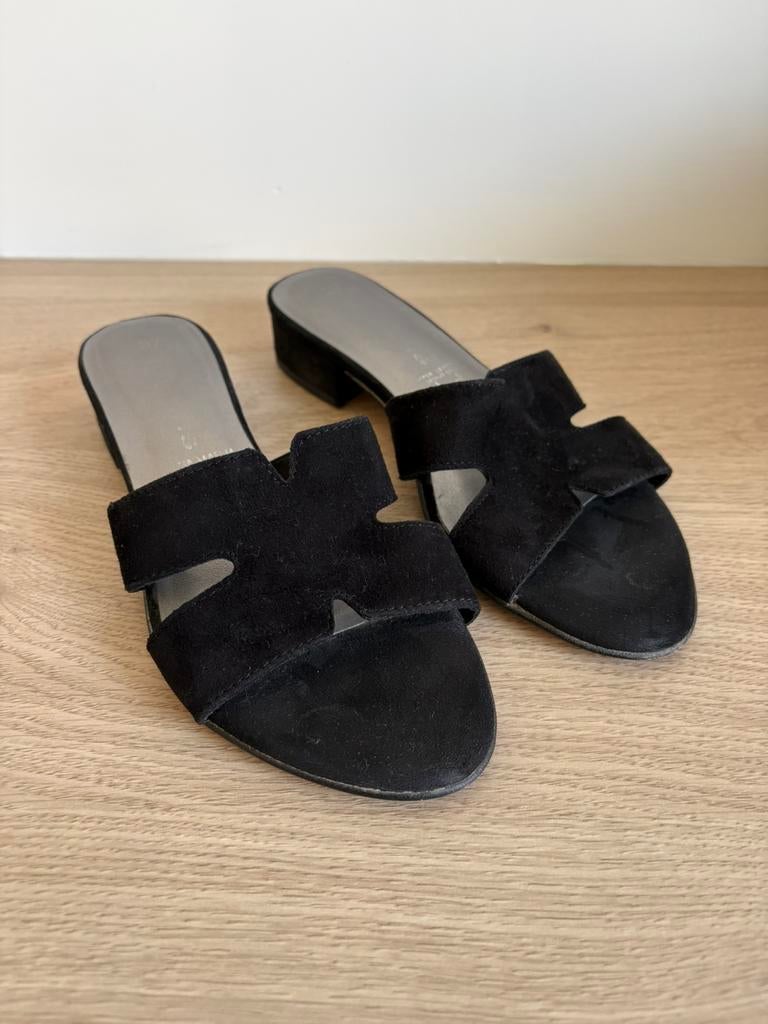 Wortmann slippers sandalen, Zwart, Zo goed als nieuw, Sandalen of Muiltjes, Ophalen of Verzenden