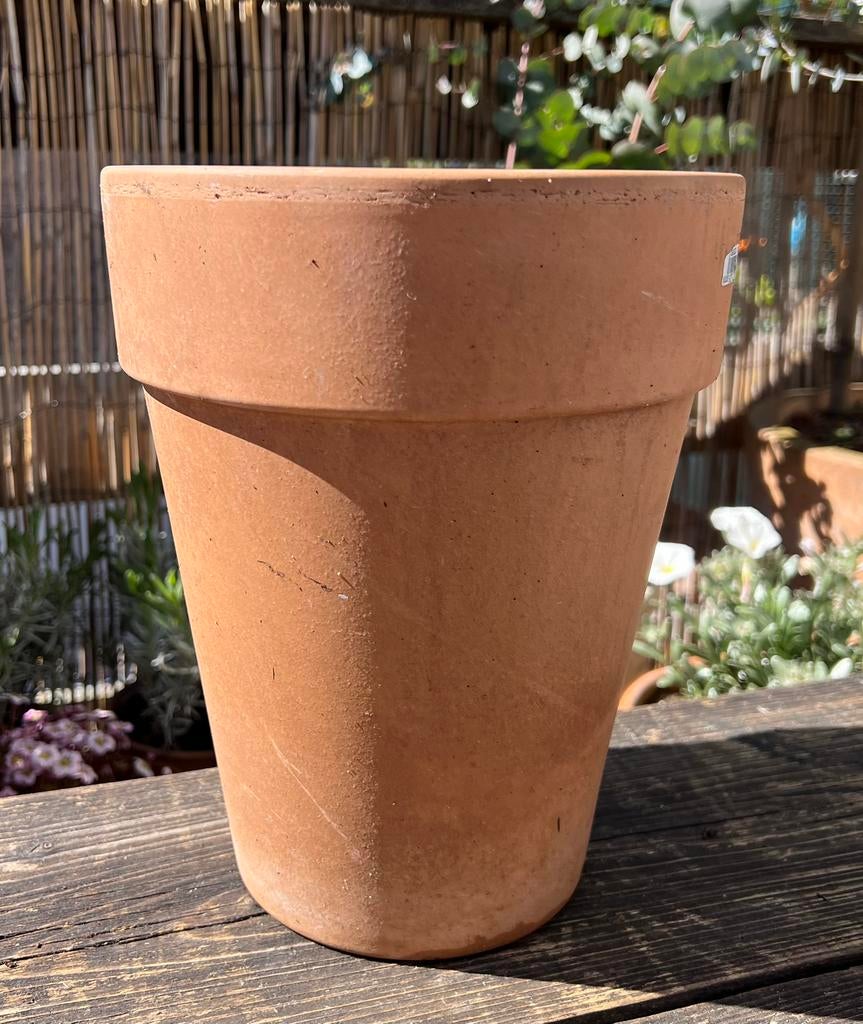 Terracotta bloempot, Tuin en Terras, Bloempotten, Ophalen, Rond, Zo goed als nieuw, Minder dan 40 cm