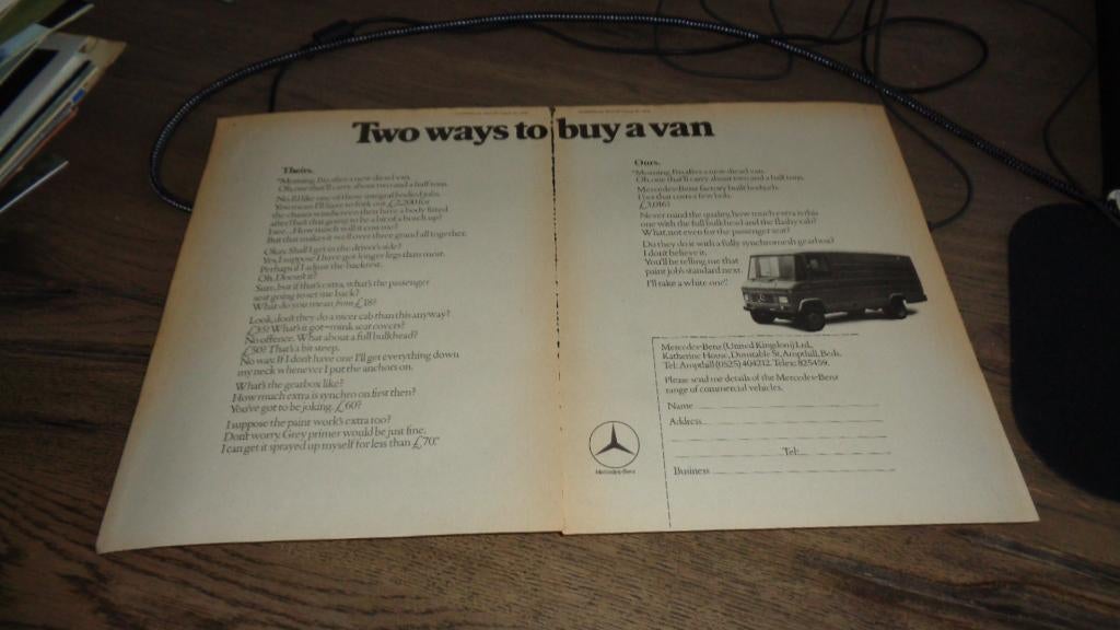 Advertentie MERCEDES 508-608D  ,  1974, Verzenden, Zo goed als nieuw, Mercedes