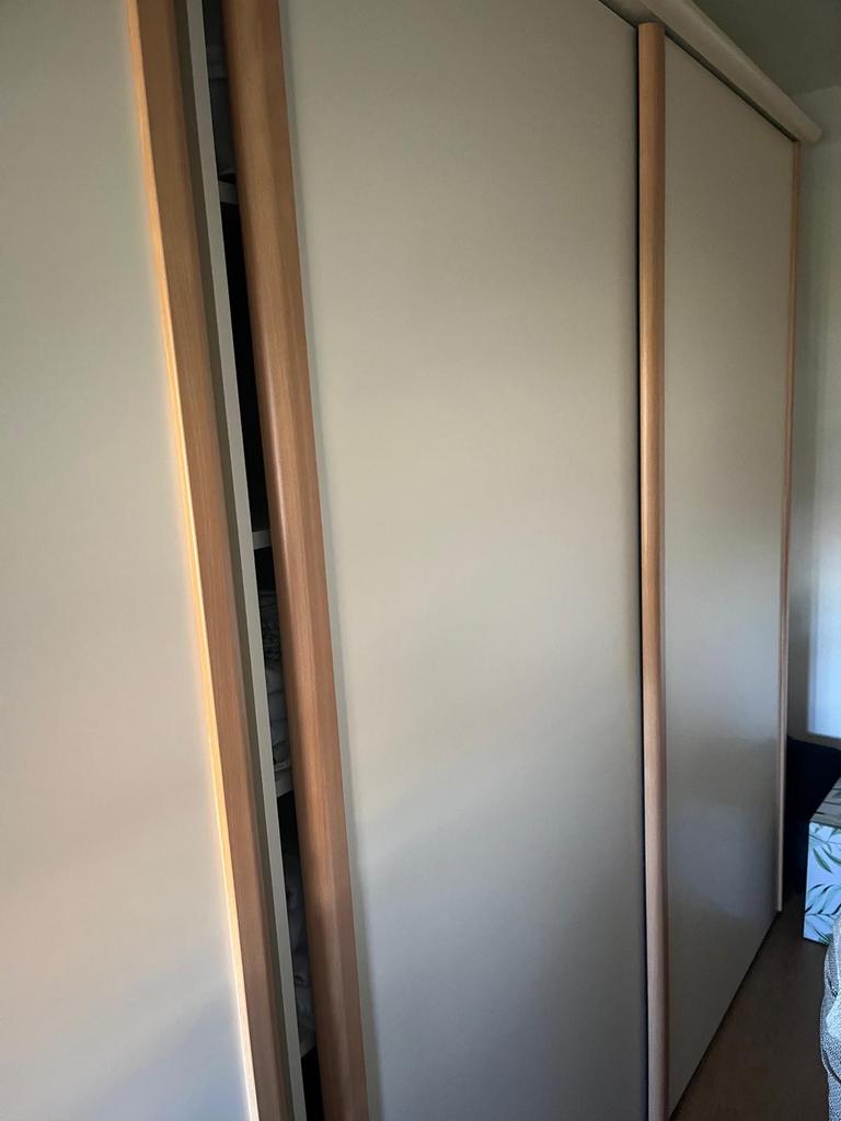 Schuifdeurkasten 2 stuks, Ophalen, Met plank(en), Gebruikt, 200 cm of meer