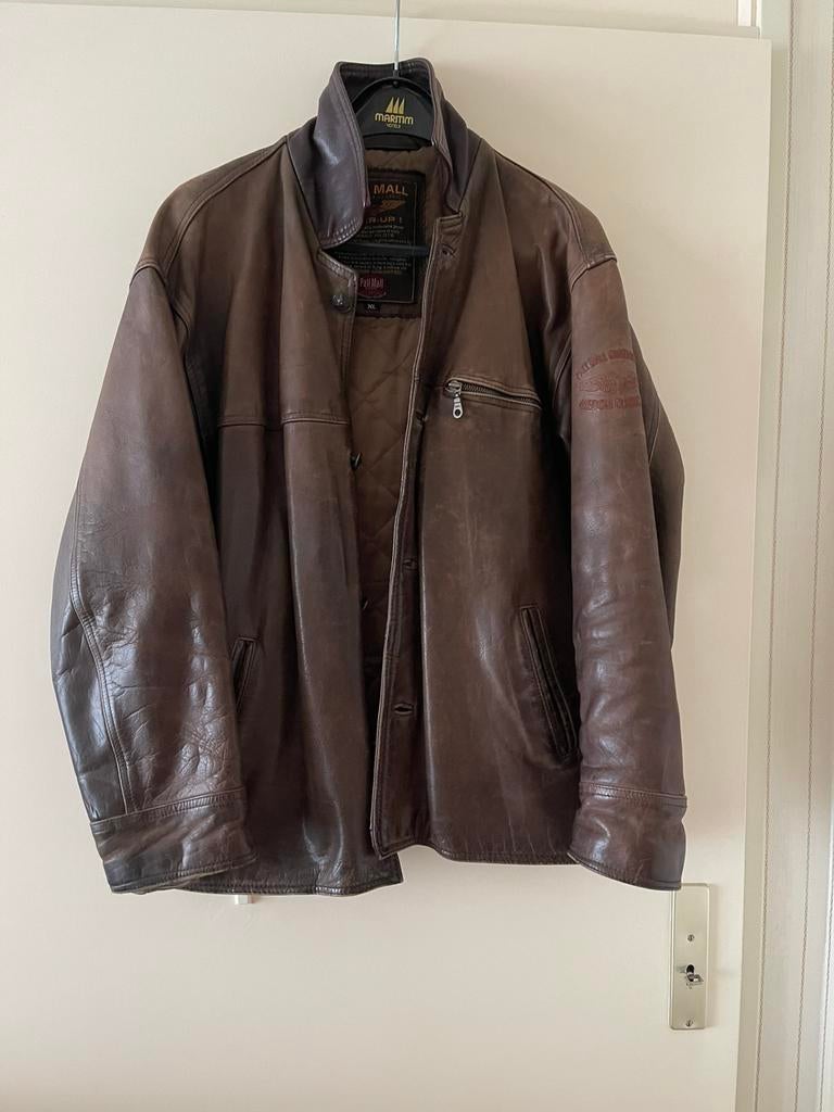 Pall Mall Mooie Lederen Pilotenjas/Herenjas/Jas/Coat, Kleding | Heren, Ophalen of Verzenden, Gedragen, Maat 56/58 (XL), Bruin