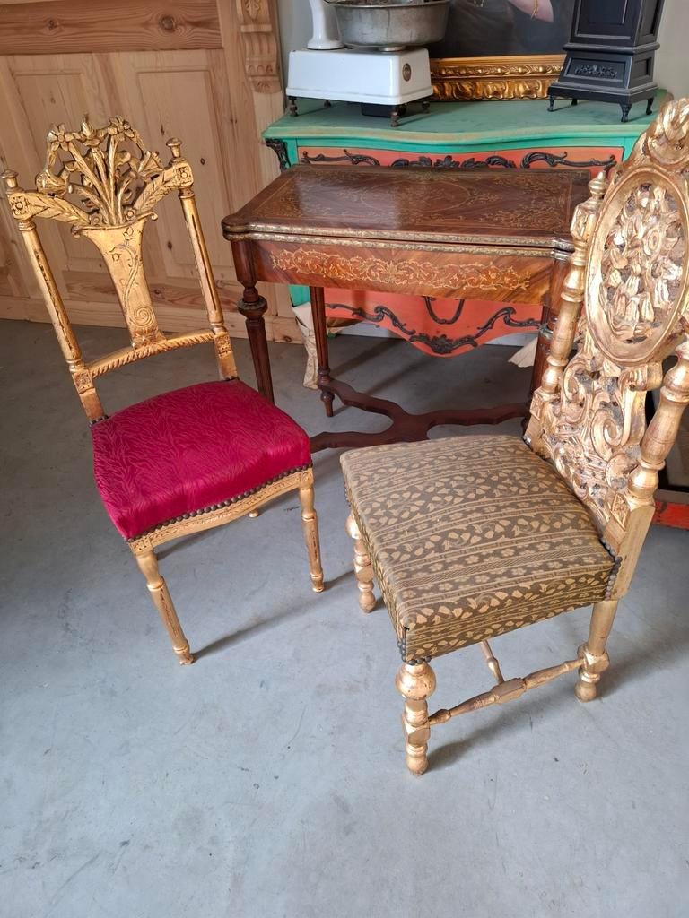 2x nieuwe barok stoelen, Antiek en Kunst, Curiosa en Brocante, Ophalen