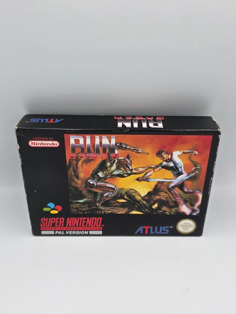 Run Saber SNES CIB - Inclusief Poster & Box Protector, Avontuur en Actie, 1 speler, Ophalen of Verzenden, Zo goed als nieuw