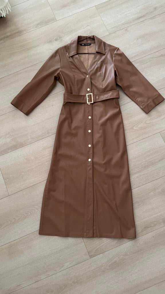 Zara Faux Leather dress, Kleding | Dames, Bruin, Nieuw, Ophalen of Verzenden, Maat 36 (S)