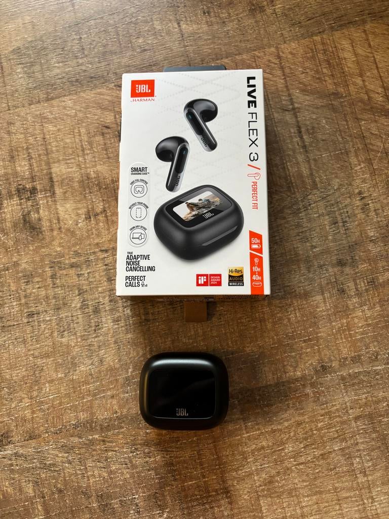 JBL Live Flex 3 TWS Oordopjes met Smart Charging Case, Bluetooth, Zwart, Ophalen of Verzenden, Zo goed als nieuw