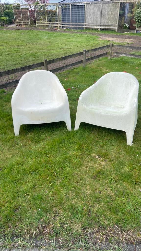 GRATIS IKEA kuipstoelen, Ophalen, Gebruikt, Kunststof, Stapelbaar