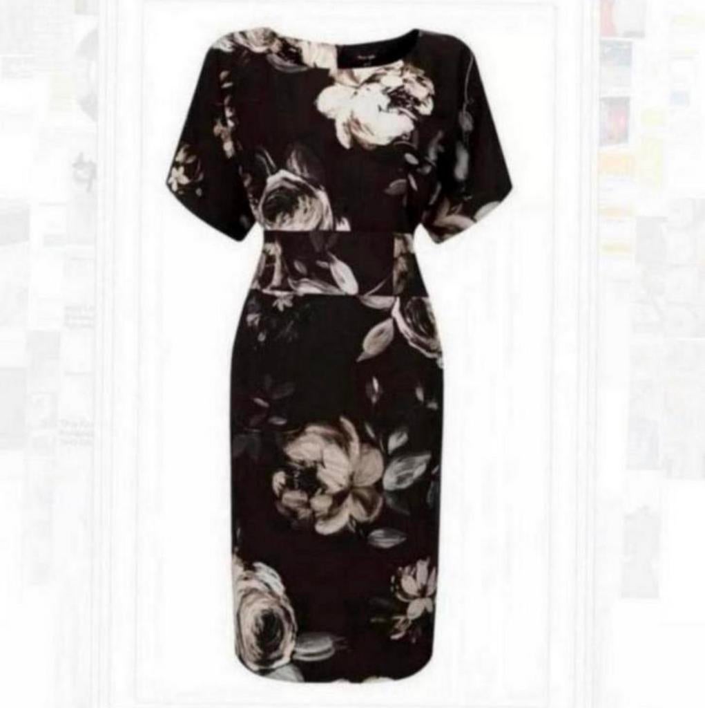 PHASE EIGHT Joanie Floral Dress - XL jurk met bloemen dress, Zwart, Maat 46/48 (XL) of groter, Ophalen of Verzenden, Zo goed als nieuw