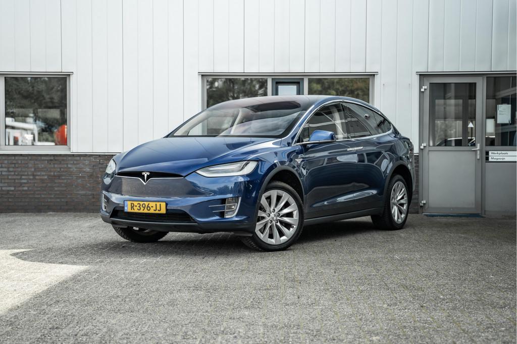 Tesla Model X 90D Free Super Charge (bj 2016, automaat), Auto's, Gebruikt, 124 €/maand, Blauw, 90 kWh