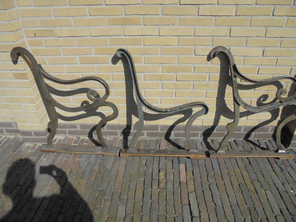 Antieke 6 tot 8 persoons bank scheepsbank steunen koper., Ophalen