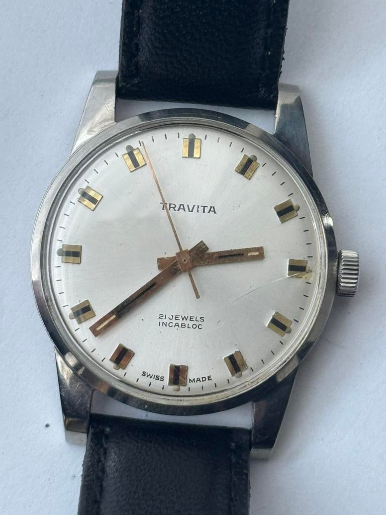 Travita Swiss Made – 21 Jewels – Mechanisch horloge, Ophalen of Verzenden