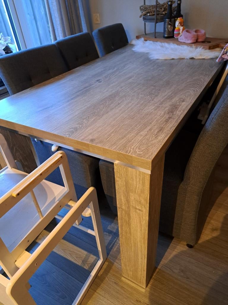 Eettafel evt met 6 stoelen, Ophalen of Verzenden, Gebruikt, 4 tot 6 stoelen