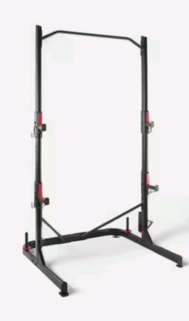 Domyos 500 Squat Rack - Ideaal voor Home Gym, Sport en Fitness, Fitnessapparatuur, Ophalen, Benen, Krachtstation, Zo goed als nieuw