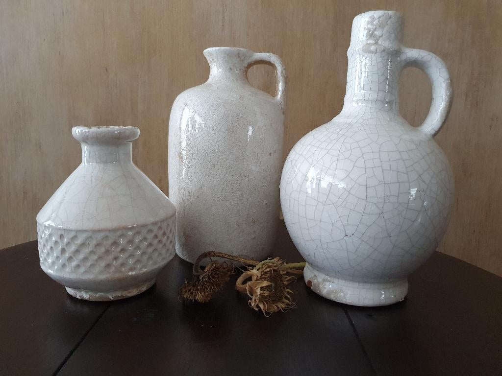 VAZEN  (Brocante)  -Nieuw-, Overige materialen, Wit, Nieuw, Ophalen of Verzenden