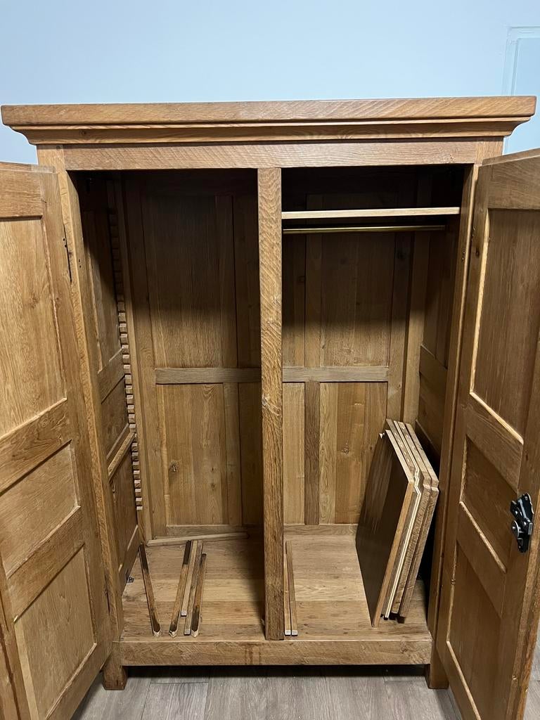 Massief Eiken kast met verstelbare planken - 125x65x180cm, Ophalen, Gebruikt, 100 tot 150 cm, 150 tot 200 cm