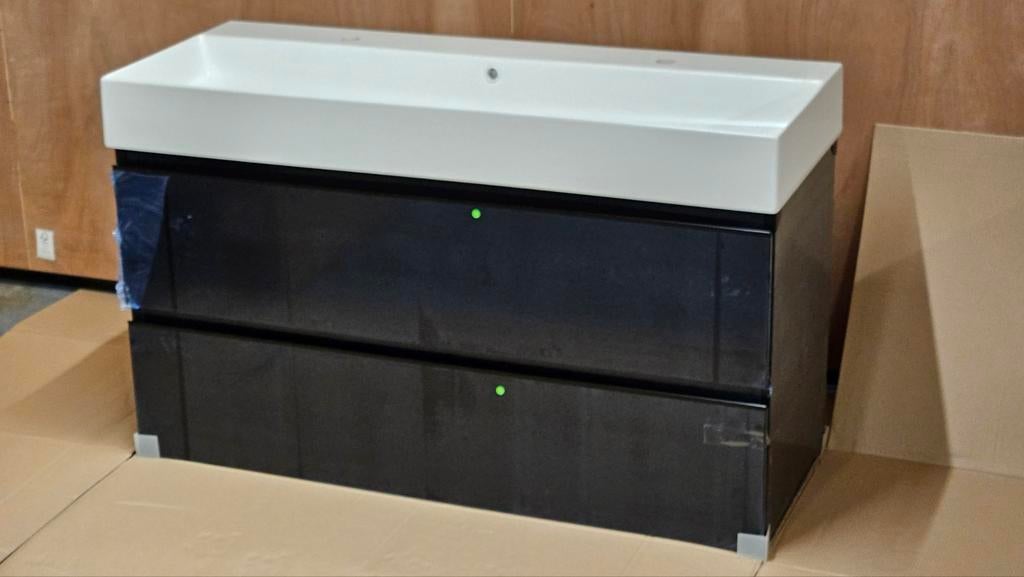 Detremmerie No Limit 120 dubbel matzwart NIEUW, Ophalen, 100 tot 150 cm, Nieuw, Wastafelkast