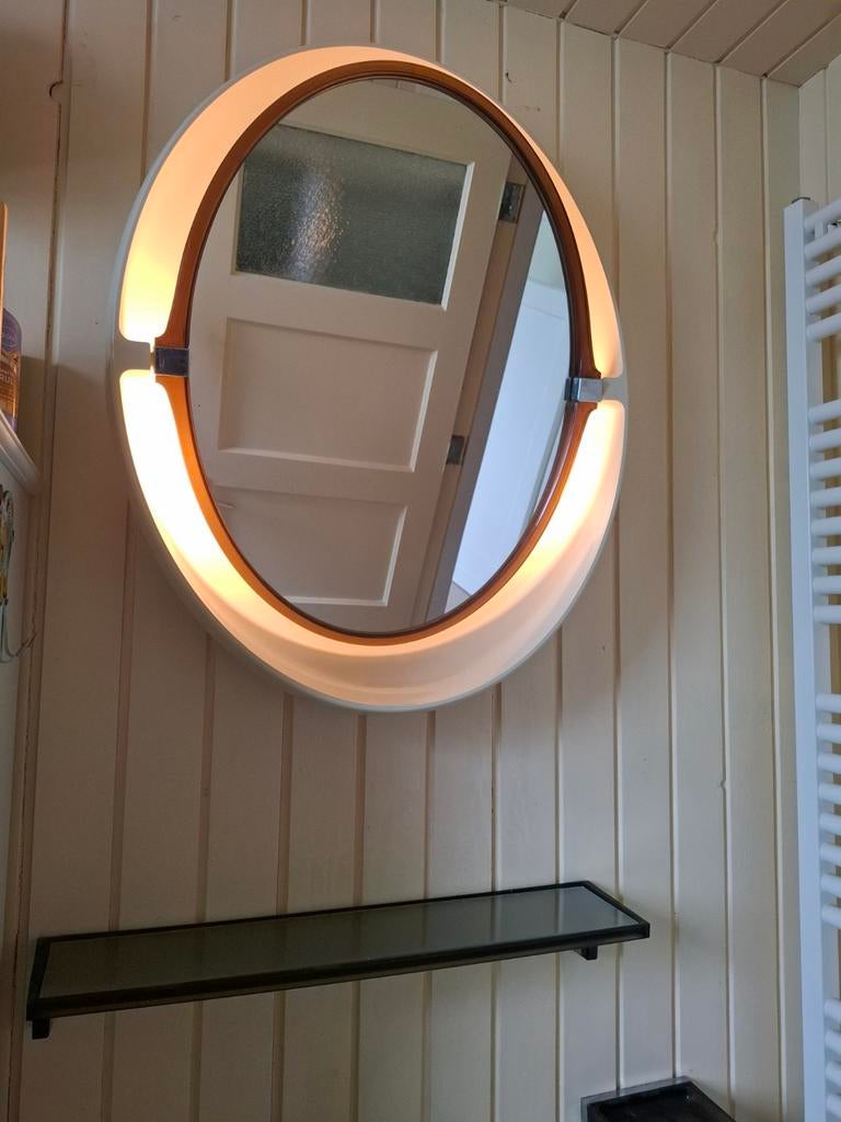 Jaren '70 badkamermeubel met spiegel en wastafel, Ophalen, 50 tot 100 cm, Minder dan 100 cm, Wasbak of Wastafel