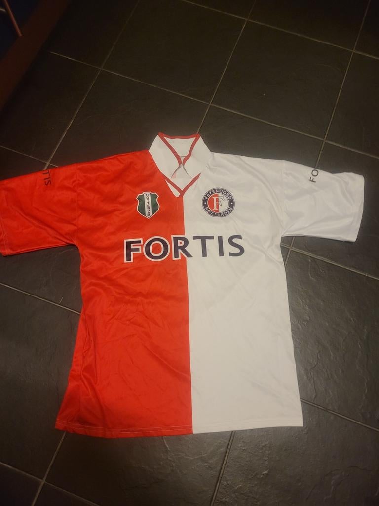 Feyenoord Kuyt 7 Shirt - Uniek Half-Half Design, Sport en Fitness, Voetbal, Gebruikt, Shirt, Maat L, Ophalen of Verzenden