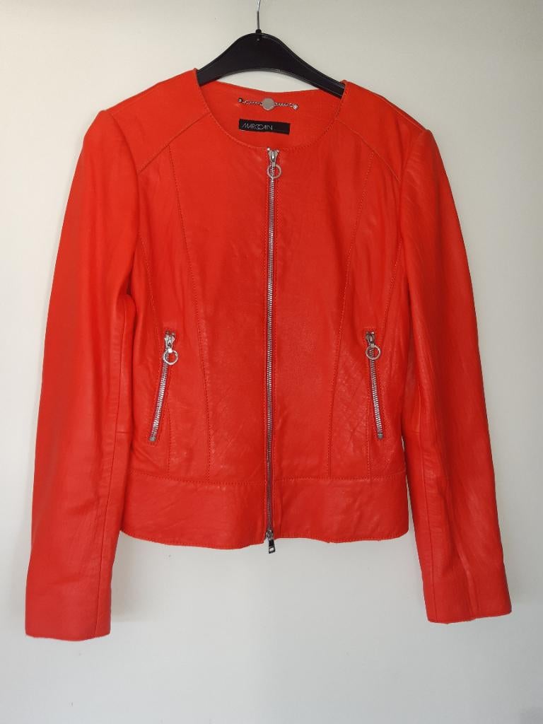 MARCCAIN LEREN JASJE. MAAT 2  MARC CAIN, Maat 38/40 (M), Ophalen of Verzenden, Zo goed als nieuw, Jasje