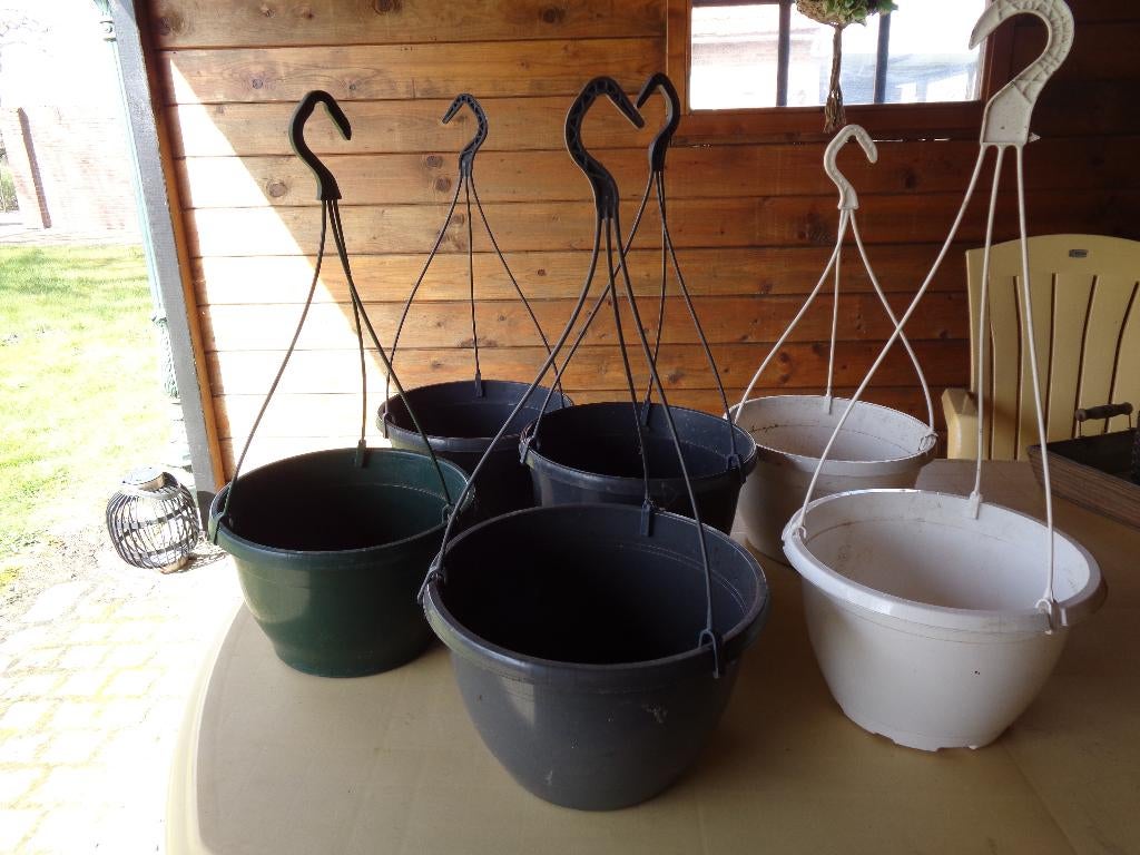 Hangbasket-bloembakken, Kunststof, Gebruikt, Rond, Ophalen of Verzenden