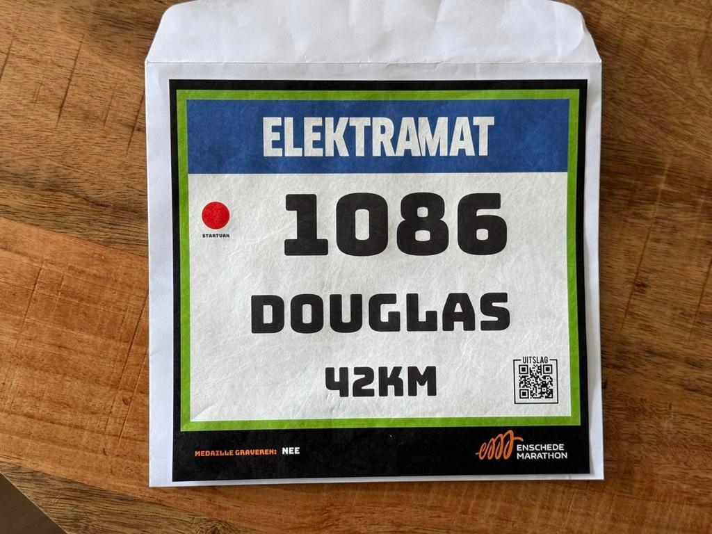 Marathon Enschede startbewijs, Ophalen of Verzenden, Nieuw, Overige typen, Overige merken