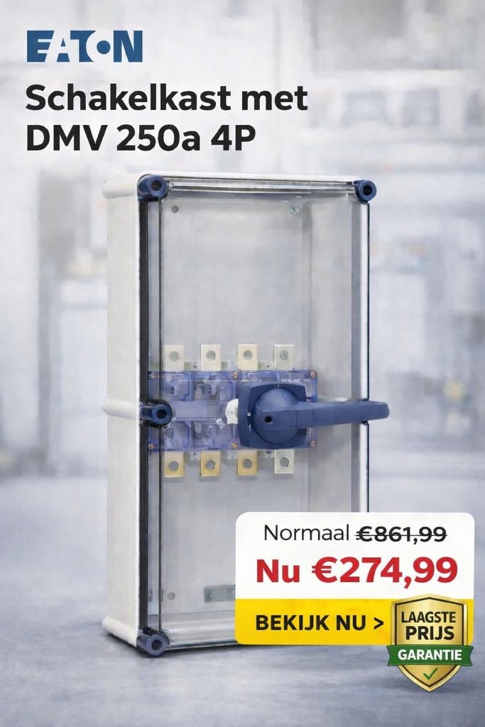 Eaton Halyester Schakelkast met DMV 250a 4P, Ophalen of Verzenden, Overige typen