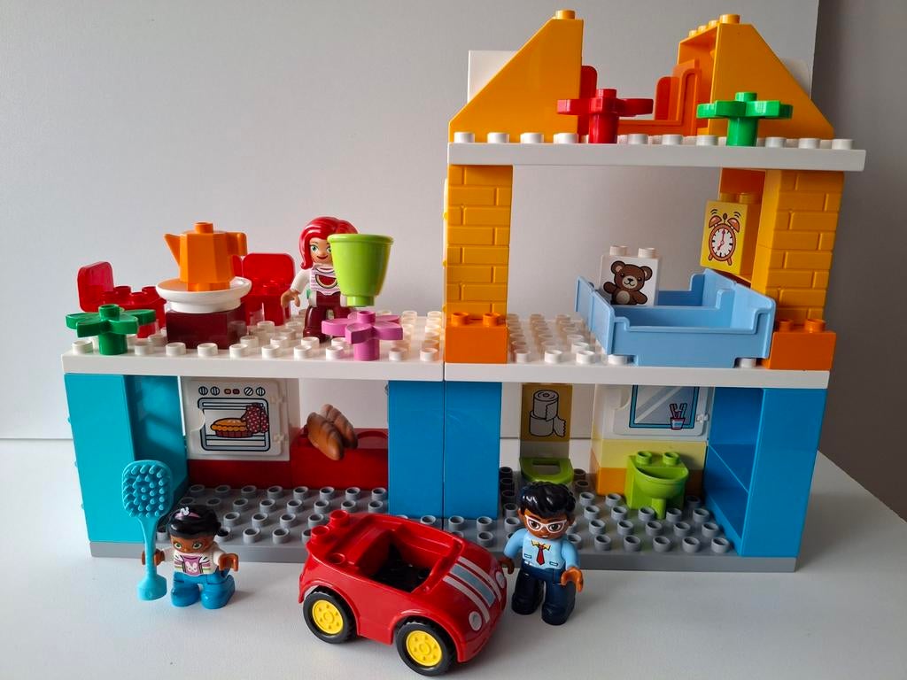 Duplo 10835. Familiehuis met gezin en auto. Compleet., Ophalen of Verzenden, Duplo