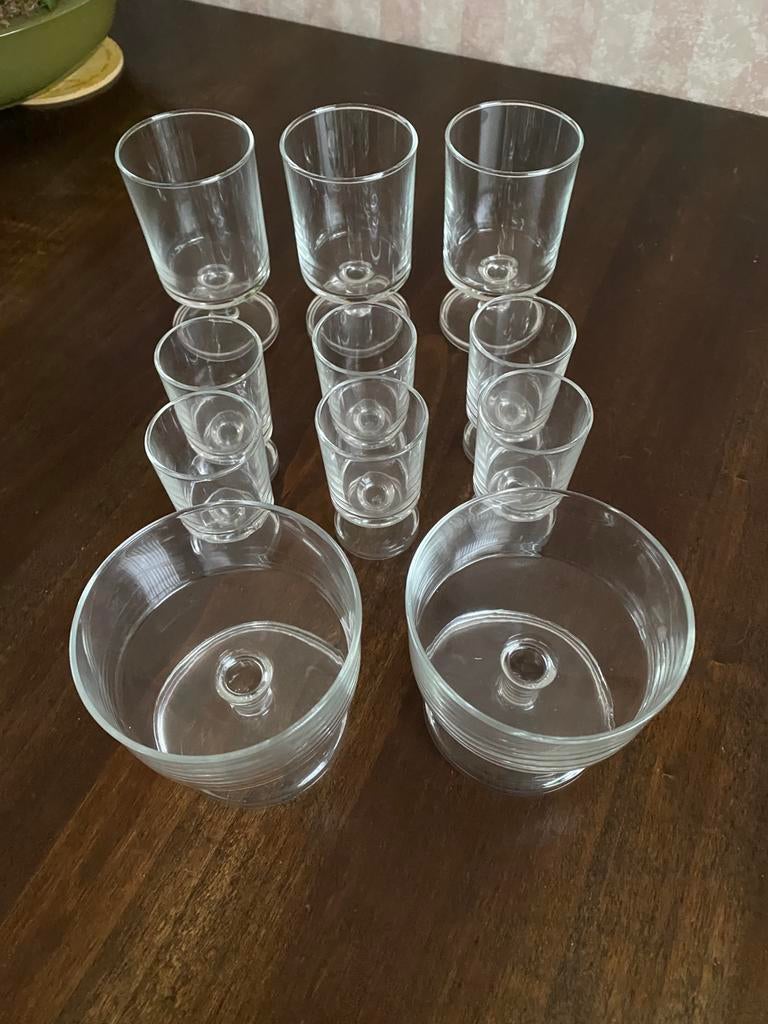 11 glazen van dezelfde serie, Ophalen of Verzenden, Zo goed als nieuw, Overige typen