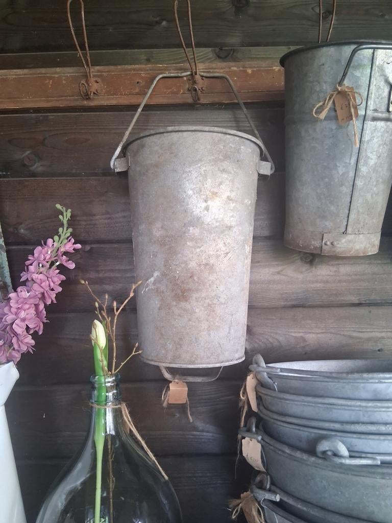 Zinken blusemmer, brandweer emmer, brocante Debrocantekip, Ophalen of Verzenden