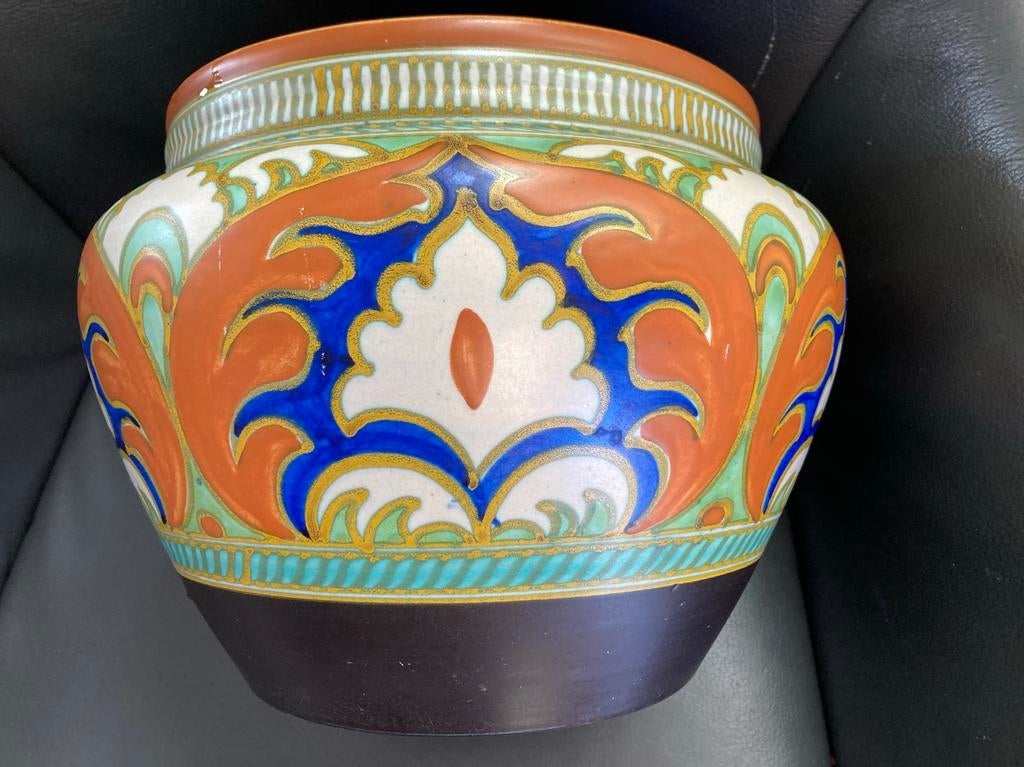 Antieke Gouda Holland Pateel Cachepot - 20x28 cm, Antiek en Kunst, Ophalen of Verzenden