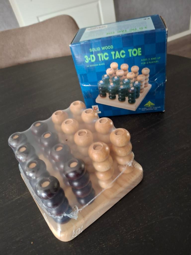 3d tic tac toe houten versie boter kaas en eieren, Ophalen of Verzenden, Nieuw