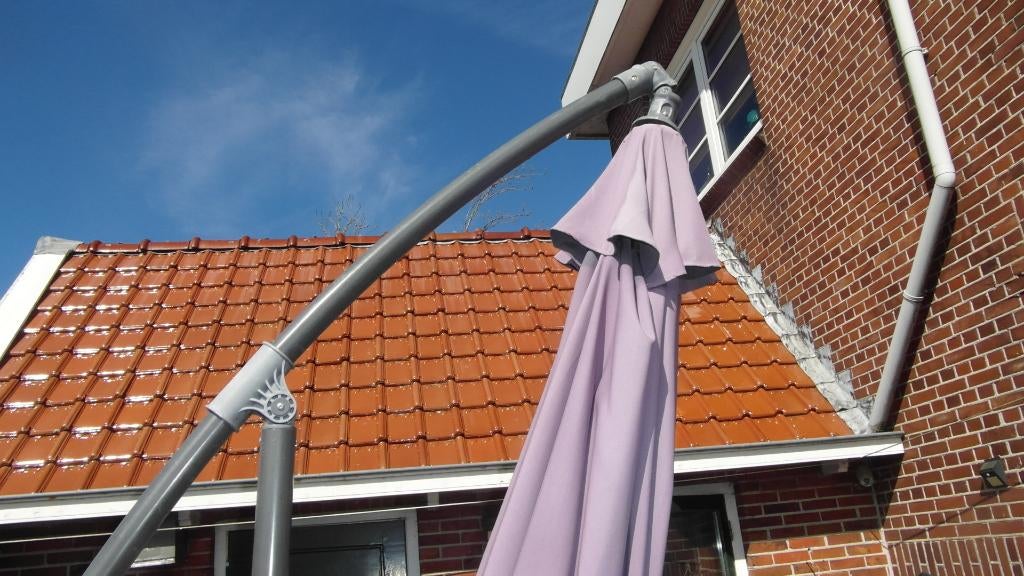 knik parasol, Tuin en Terras, Parasols, Ophalen, Zo goed als nieuw, Verstelbaar