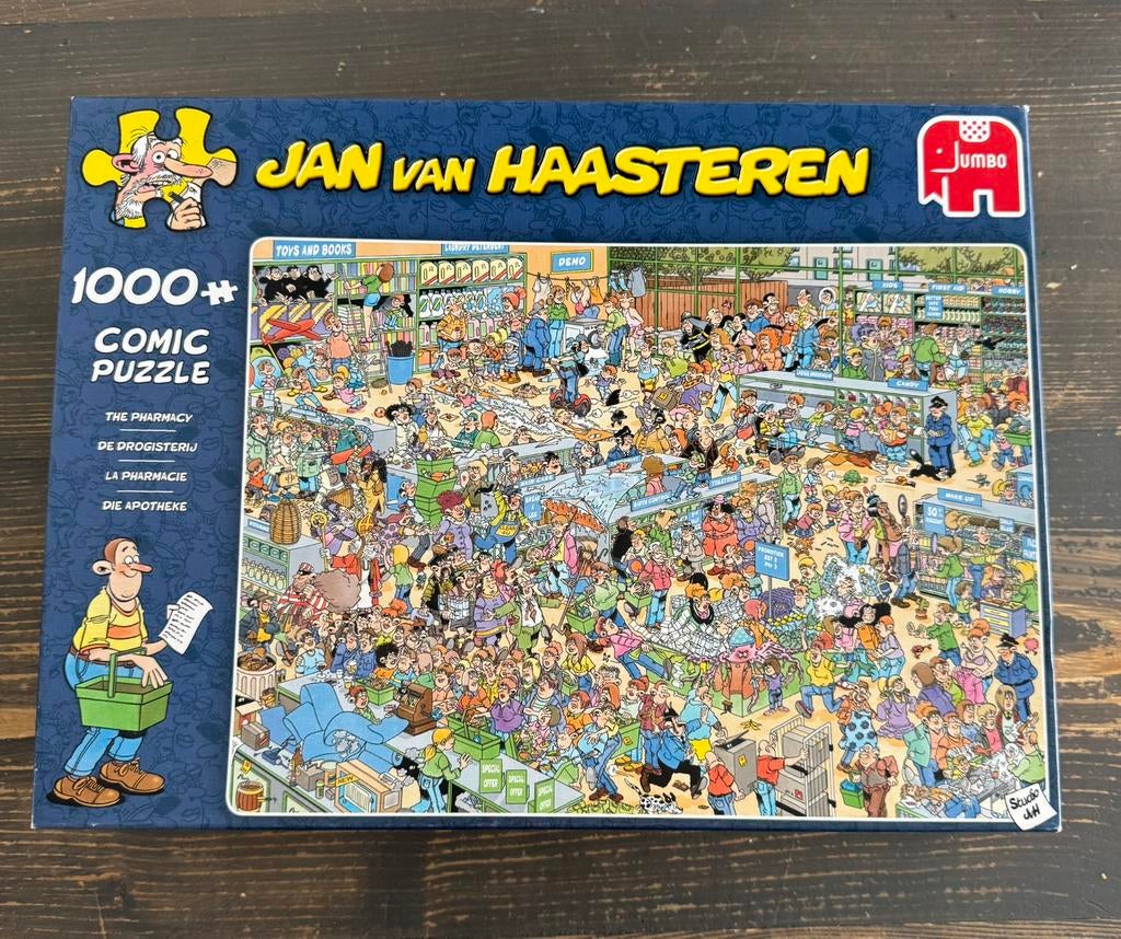Puzzel Jan van Haasteren 1000st De drogisterij, Ophalen of Verzenden, 500 t/m 1500 stukjes, Zo goed als nieuw, Legpuzzel