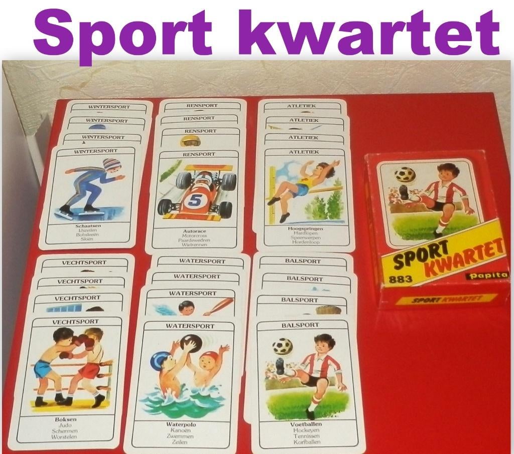 Papita Sport Kwartet spel -- Uitgeverij Papita 883, Verzamelen, Speelkaarten, Jokers en Kwartetten, Ophalen of Verzenden, Zo goed als nieuw