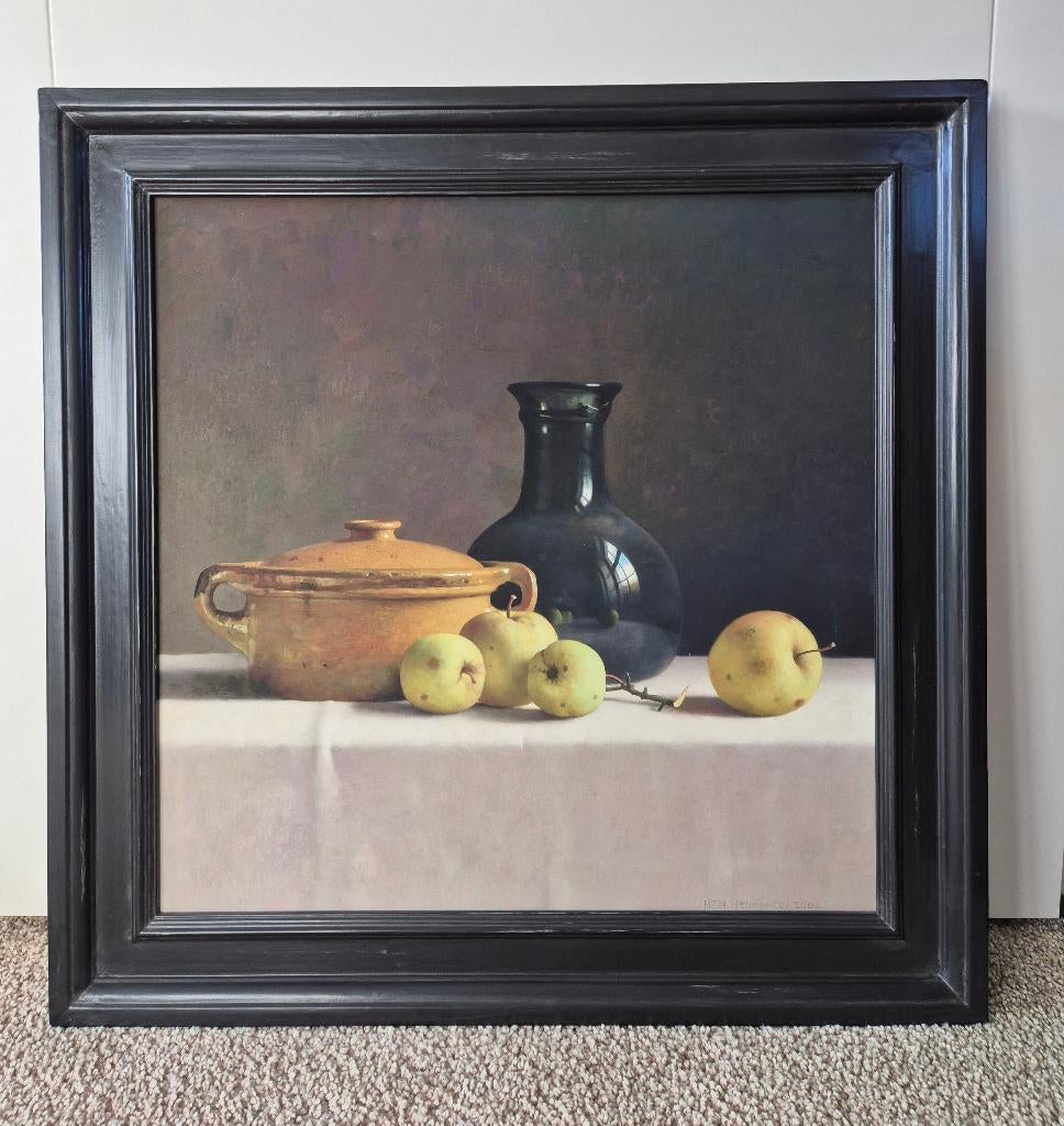 Henk Helmantel giclée stilleven met appels en gele bak, Ophalen