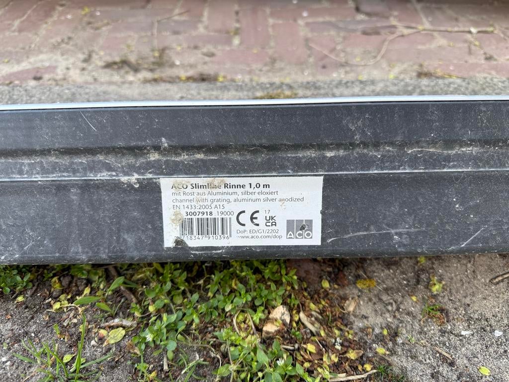 ACO SlimLine Rinne afvoergoot met rooster, Ophalen, Afvoer, Gebruikt, Minder dan 20 mm